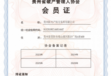 貴州陽(yáng)光產(chǎn)權交易所成功入選成為貴州省破產(chǎn)管理人協(xié)會(huì )會(huì )員